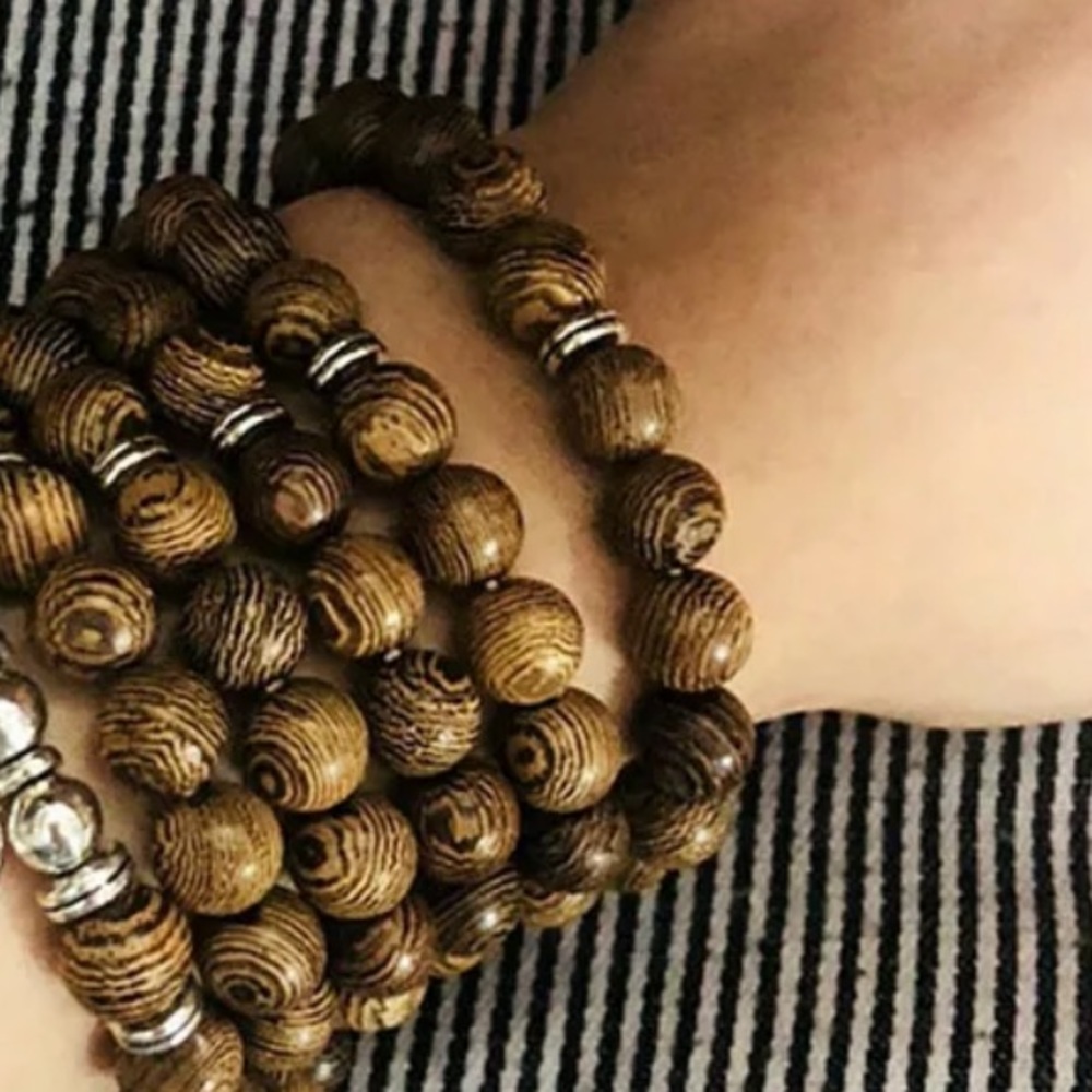 Wood Mala bracelet/necklace OM unisex - Picture 1 of 5